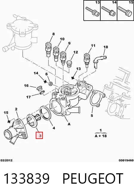 Termostato 133839 Peugeot/Citroen