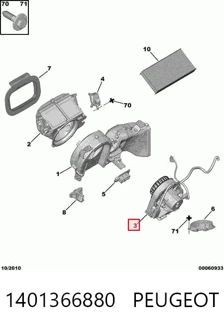 Ventilador habitáculo 1401366880 Peugeot/Citroen