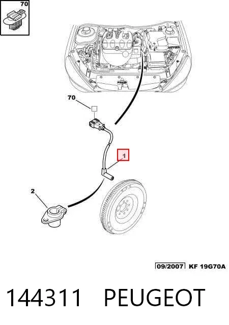 Sensor de cigüeñal 144311 Peugeot/Citroen