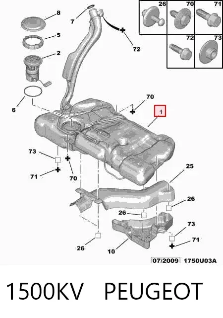 Depósito de gasolina 1500KV Peugeot/Citroen
