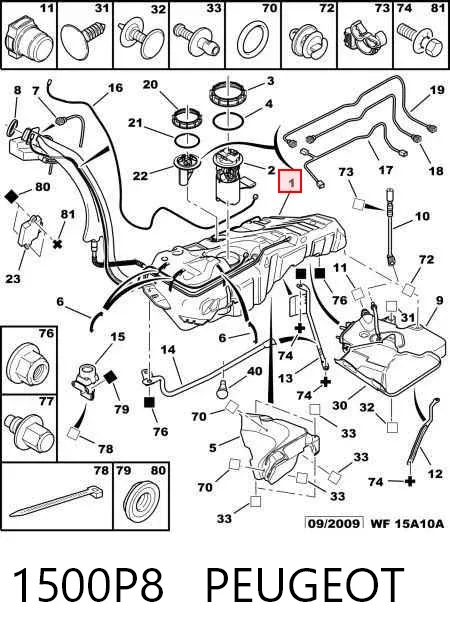 Depósito de gasolina 1500P8 Peugeot/Citroen