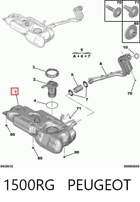 Depósito de gasolina 1500RG Peugeot/Citroen