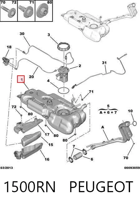 Depósito de gasolina 1500RN Peugeot/Citroen