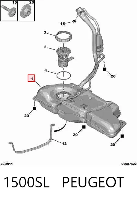 Depósito de gasolina Citroen C4 II