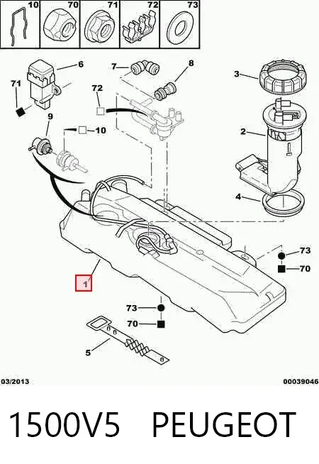 Depósito de gasolina 1500V5 Peugeot/Citroen