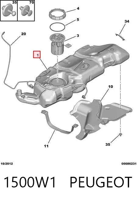 Depósito de gasolina 1500W1 Peugeot/Citroen
