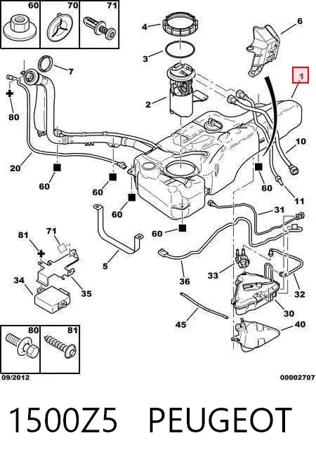 Depósito de gasolina Peugeot 307 3A, 3C