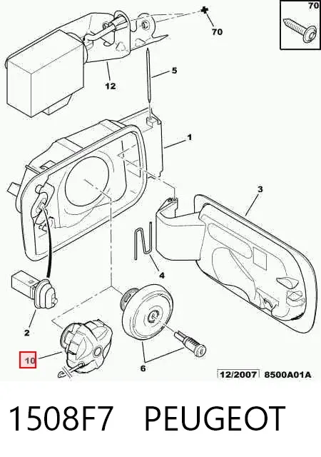 Tapa de depósito de combustible 1508F7 Peugeot/Citroen