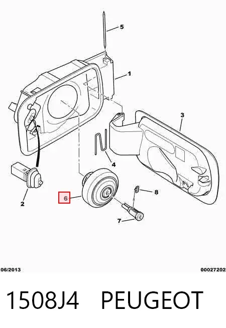 Tapa de depósito de combustible 1508J4 Peugeot/Citroen