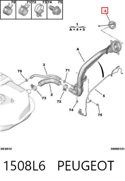 Tapón del depósito de combustible PEUGEOT 1508L6