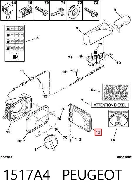 Tapa de la gasolina Peugeot 406 8B