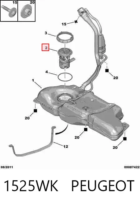 Bomba de gasolina 1525WK Peugeot/Citroen