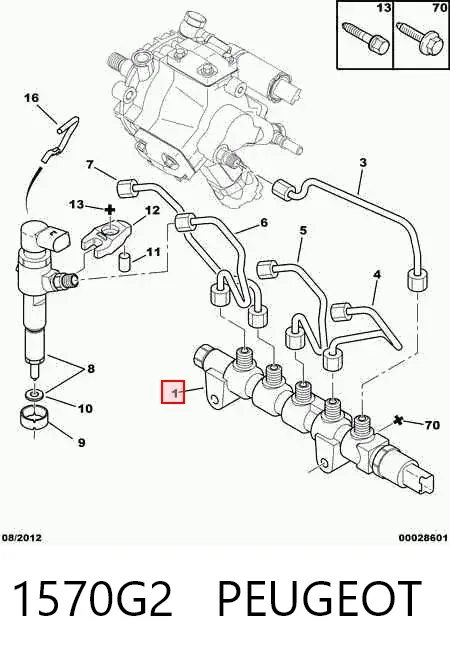 Rampa de combustible 1570G2 Peugeot/Citroen