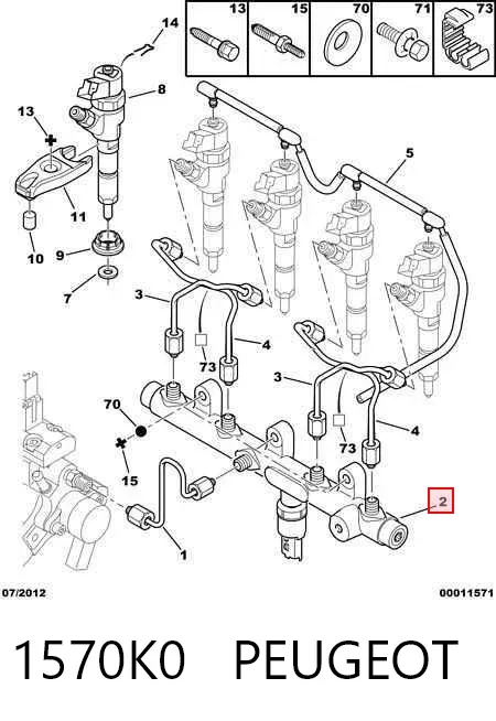 Rampa de combustible 1570K0 Peugeot/Citroen