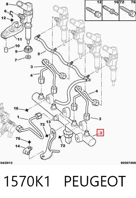 Rampa de combustible 1570K1 Peugeot/Citroen