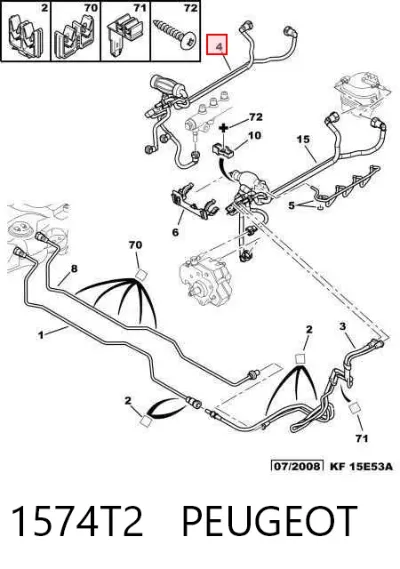 Juego de tuberías de combustible PEUGEOT 1574T2