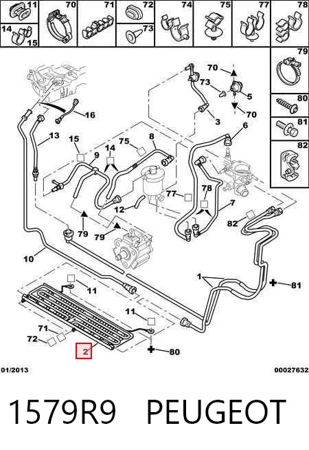 Radiador de enfriamiento de combustible 1579R9 Peugeot/Citroen
