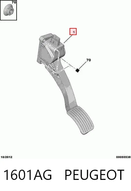 Pedal del acelerador 1601AG Peugeot/Citroen