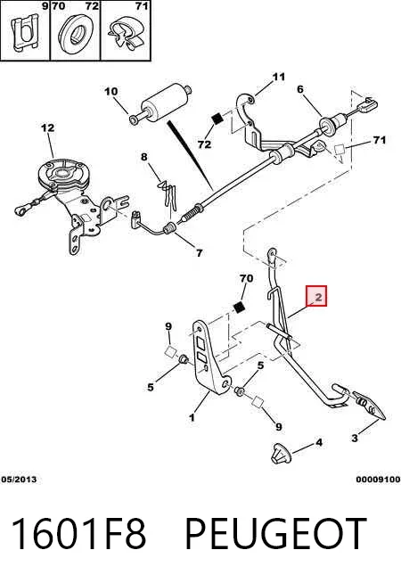 Pedal del acelerador 1601F8 Peugeot/Citroen