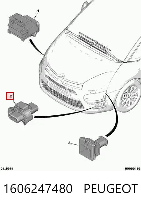 Conector de faro antiniebla 1606247480 Peugeot/Citroen
