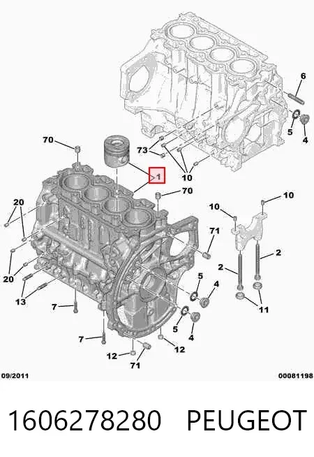 Bloque de cilindros del motor 1606278280 Peugeot/Citroen