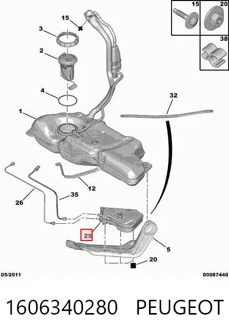 Deposito AdBlue 1606340280 Peugeot/Citroen