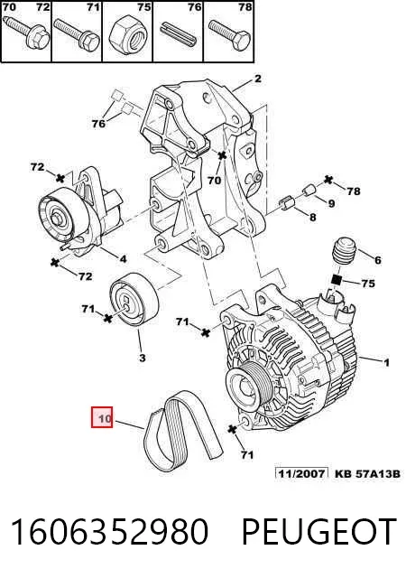 Correa de alternador 1606352980 Peugeot/Citroen