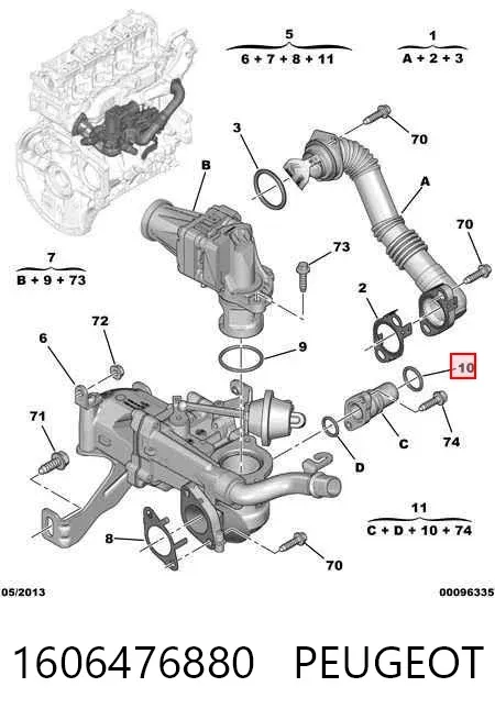 Junta de bomba de aceite 1606476880 Peugeot/Citroen