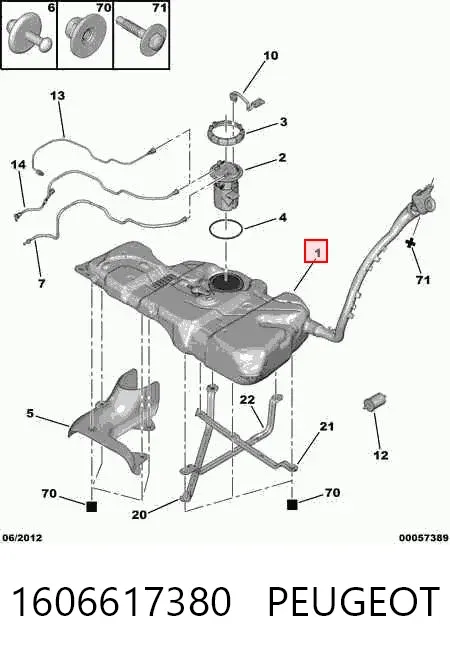 Depósito de gasolina 1606617380 Peugeot/Citroen