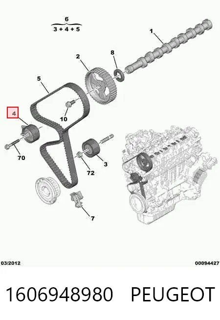 Tensor correa distribución 1606948980 Peugeot/Citroen