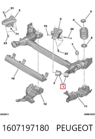 Subchasis trasero soporte motor PEUGEOT 1607197180