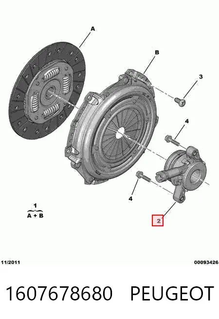 Desembrague central, embrague 1607678680 Peugeot/Citroen