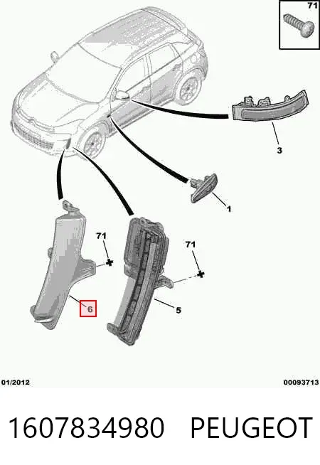 Faro antiniebla derecho 1607834980 Peugeot/Citroen
