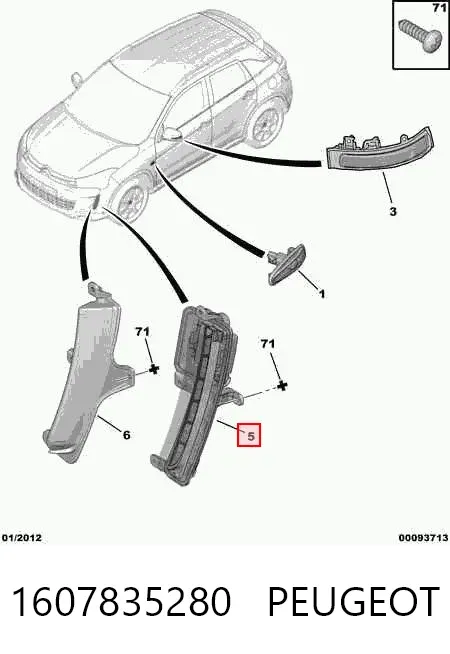 Faro antiniebla derecho 1607835280 Peugeot/Citroen