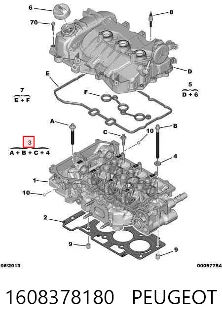 Tornillo culata 1608378180 Peugeot/Citroen