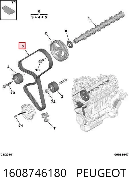 Correa distribución 1608746180 Peugeot/Citroen