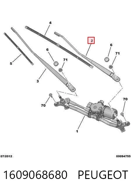 Brazo del limpiaparabrisas Citroen C-Elysee 