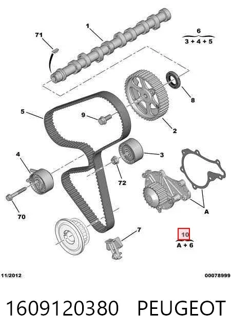 Kit de distribución 1609120380 Peugeot/Citroen