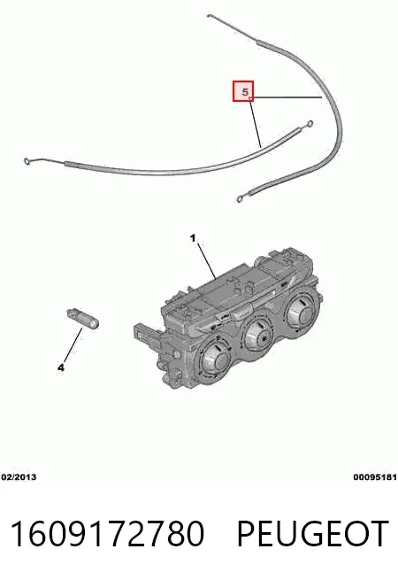 Cable de control de calefacción 1609172780 Peugeot/Citroen