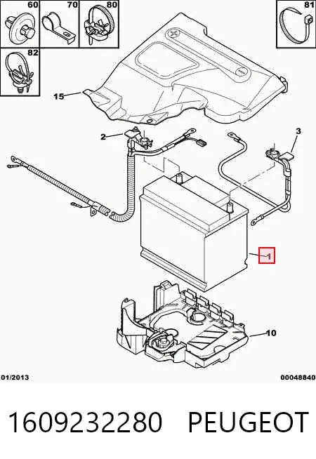 Batería 1609232280 Peugeot/Citroen