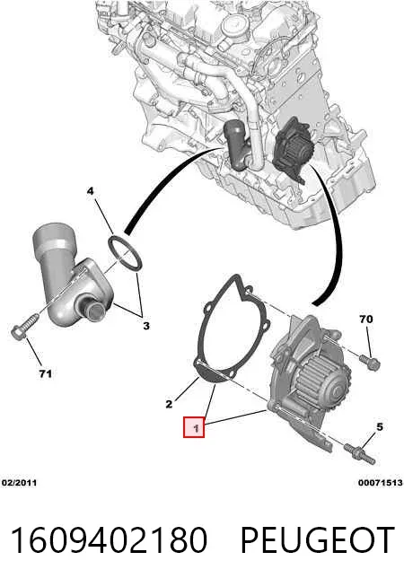 Bomba de agua 1609402180 Peugeot/Citroen