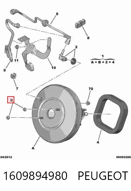 Servofreno 1609894980 Peugeot/Citroen