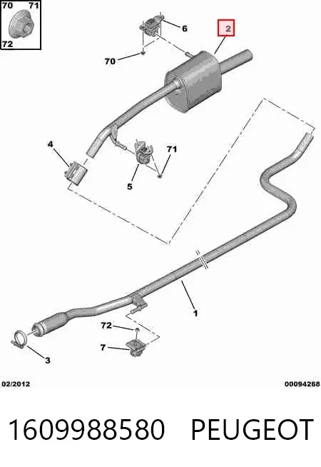 Silenciador trasero 1609988580 Peugeot/Citroen