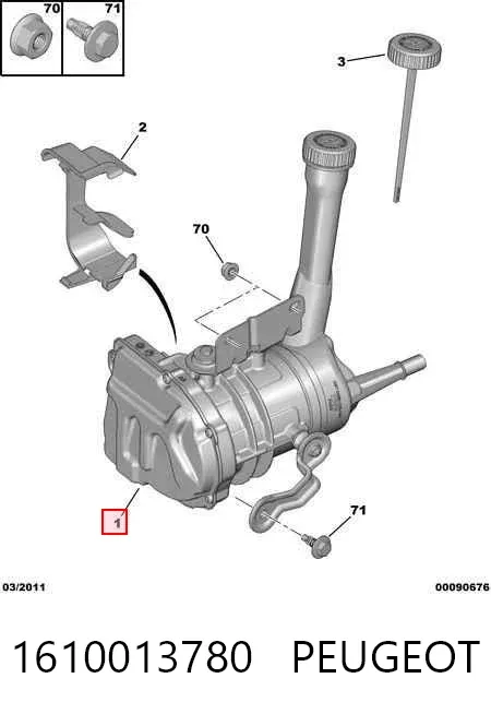 Bomba de dirección 1610013780 Peugeot/Citroen