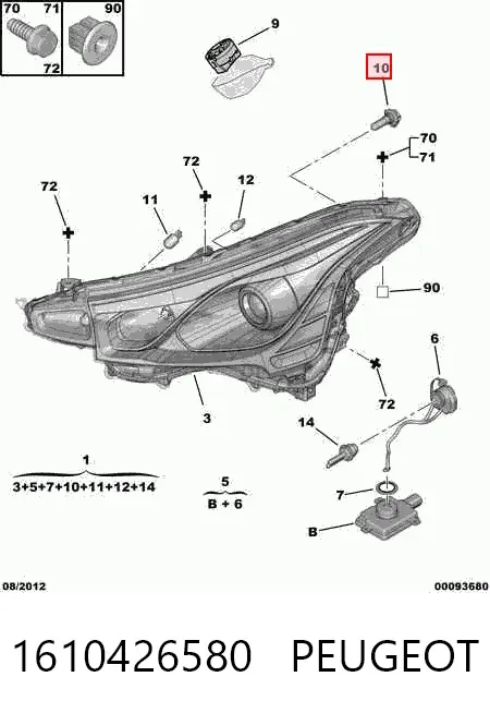 Bombilla halógena de luz larga 1610426580 Peugeot/Citroen