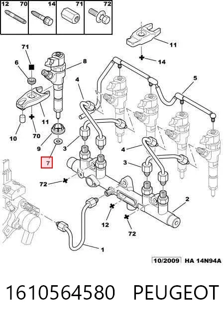 Junta de inyectores 1610564580 Peugeot/Citroen