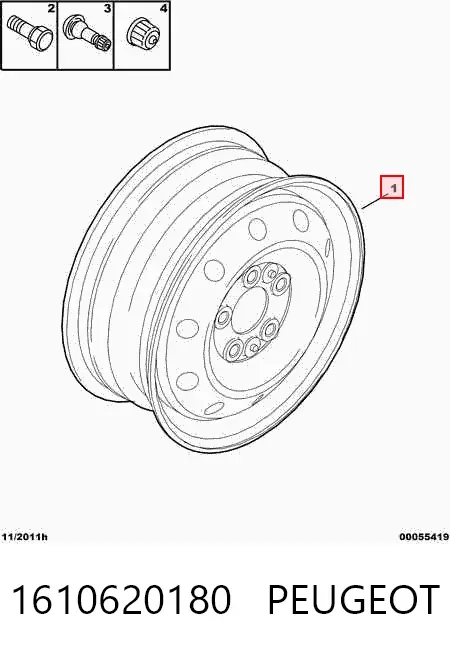 Llantas de acero (Estampado) 1610620180 Peugeot/Citroen