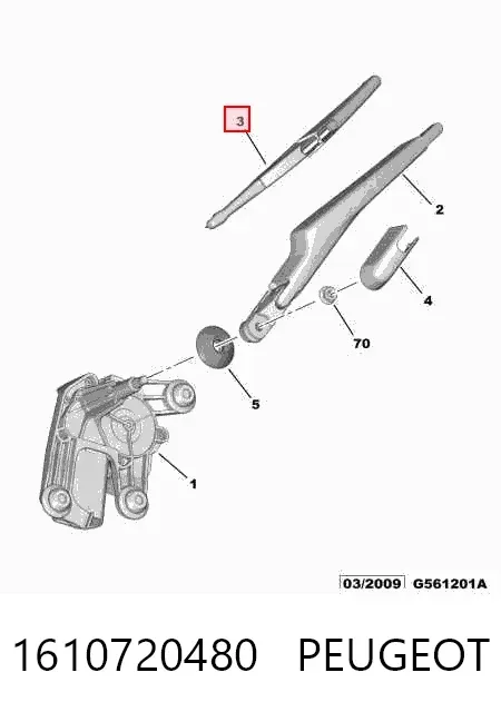 Limpiaparabrisas traseros 1610720480 Peugeot/Citroen