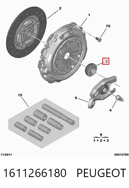 Cojinete de embrague 1611266180 Peugeot/Citroen