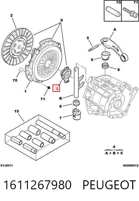 Cojinete de embrague 1611267980 Peugeot/Citroen